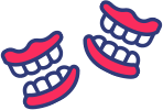 Dentist teeth Icon Blue and Pink