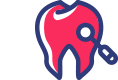 Dentist Tooth Icon Cleaning Blue and Pink